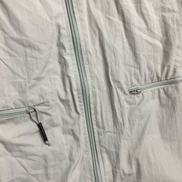 Rains Jacket WMNS XL Cement Full Zip Collar 18690 Woven Athletic Shirt Pockets - Picture 6 of 14